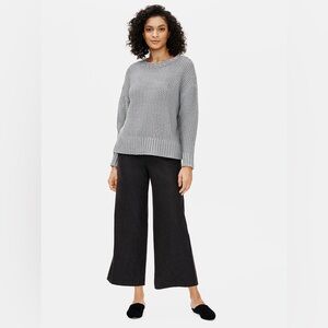 NWT EILEEN FISHER Organic Cotton Cord Crew Neck Box-Top Sweater Pullover Size L